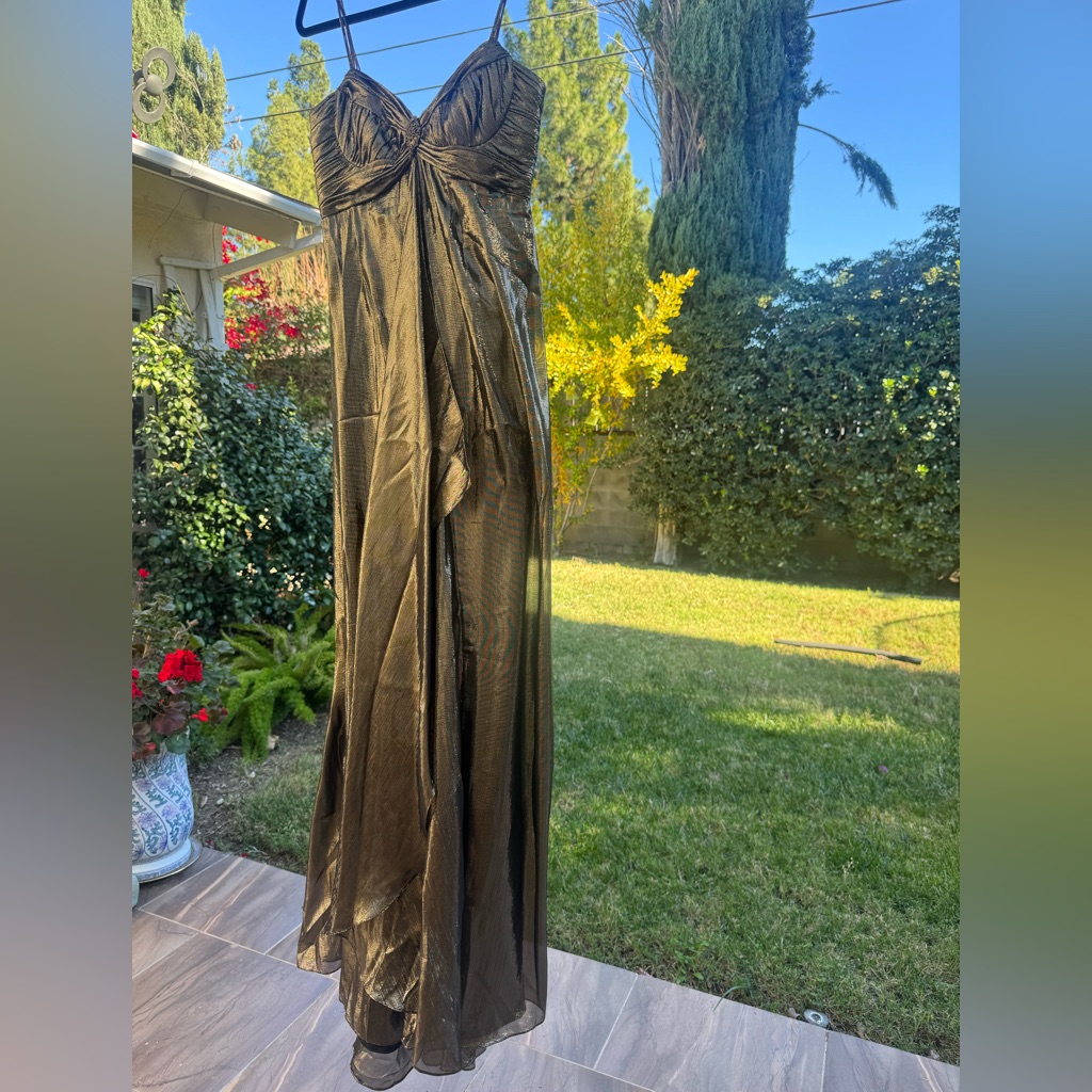 Badgley Mischka Gold Evening Gown